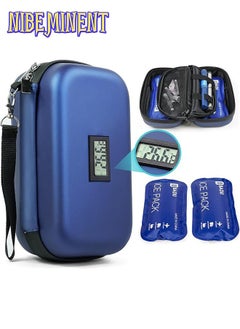 NIBEMINENT 24h Insulin Cooler Travel Case Medication Cooler For Travel With Thermometer Temperature Display Refrigerated Organizer Bag With 2 Ice Pack  - Image 1