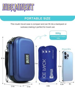 NIBEMINENT 24h Insulin Cooler Travel Case Medication Cooler For Travel With Thermometer Temperature Display Refrigerated Organizer Bag With 2 Ice Pack  - Image 2