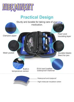 NIBEMINENT 24h Insulin Cooler Travel Case Medication Cooler For Travel With Thermometer Temperature Display Refrigerated Organizer Bag With 2 Ice Pack  - Image 3