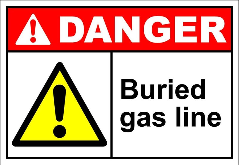 Buried Gas Line Danger OSHA/ANSI Label Decal Sticker Sticks to Any Surface