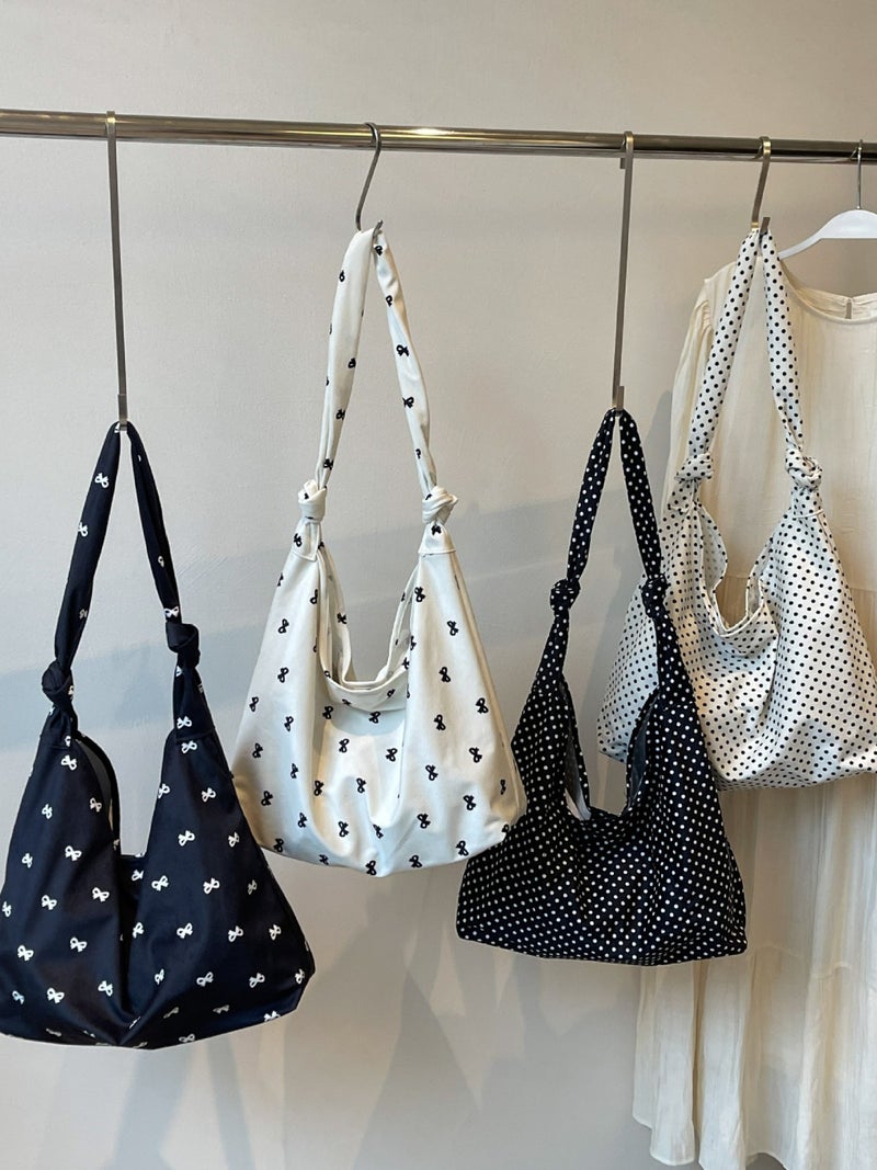 2024 Mori Style Girl'S Large Capacity Wave Dot Classic Daily Underarm Women'S Bag Shoulder Bag Nylon Cloth Bag - Image 3