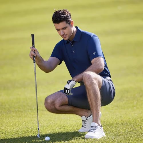 M MAELREG Golf Polo Shirts for Men Short Sleeve Performance Moisture Wicking Quick Dry Casual Collared Men’s Polo Shirts White - Image 3