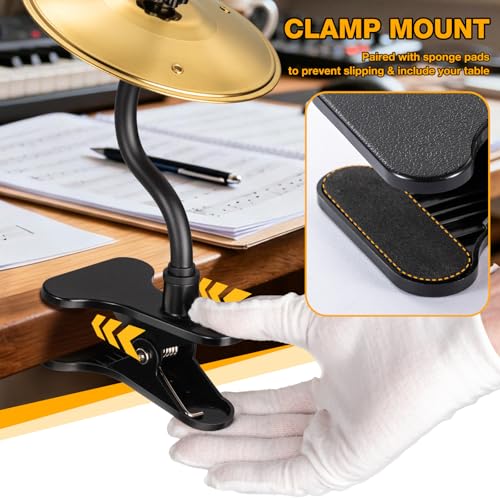 Facmogu Mini Clip-On Desktop Cymbal, Mini Desk Drum for Music Lovers, Relieve Your Work & Study Stress with Fun Gold Percussion Accessory, Easy Installation for Most Desk Types - Image 2
