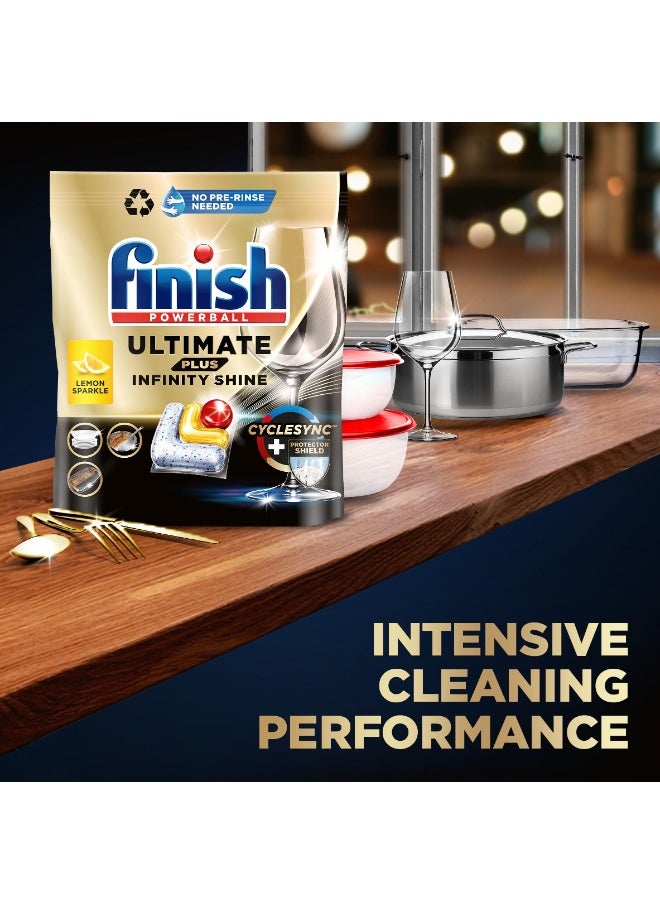 Finish - Powerball Ultimate Plus Dishwasher  Lemon Fragrance Detergent 45 Tablets - Image 1