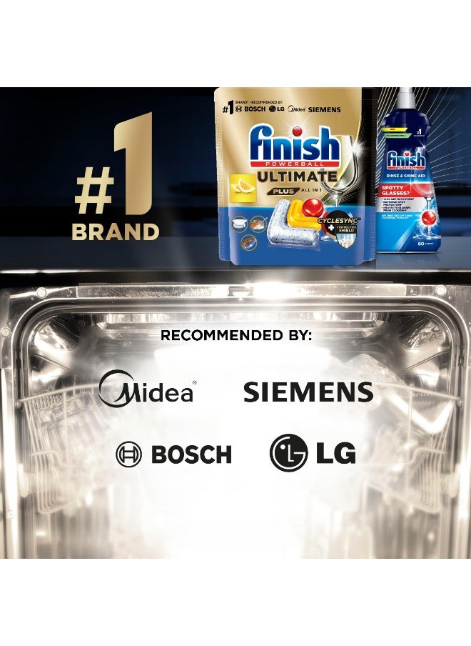 Finish - Powerball Ultimate Plus Dishwasher  Lemon Fragrance Detergent 45 Tablets - Image 1