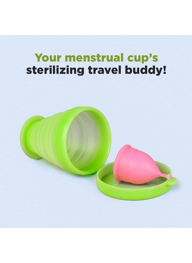 PEESAFE Pee Safe Menstrual Cup Sterilizing Container (Pack Of 1N) | Menstrual Cup Sterilizer | Medical Grade Silicone | Microwaveable, Compact And Travel Friendly |For Women| Green Menstrual Cup Cleaner  - Image 3