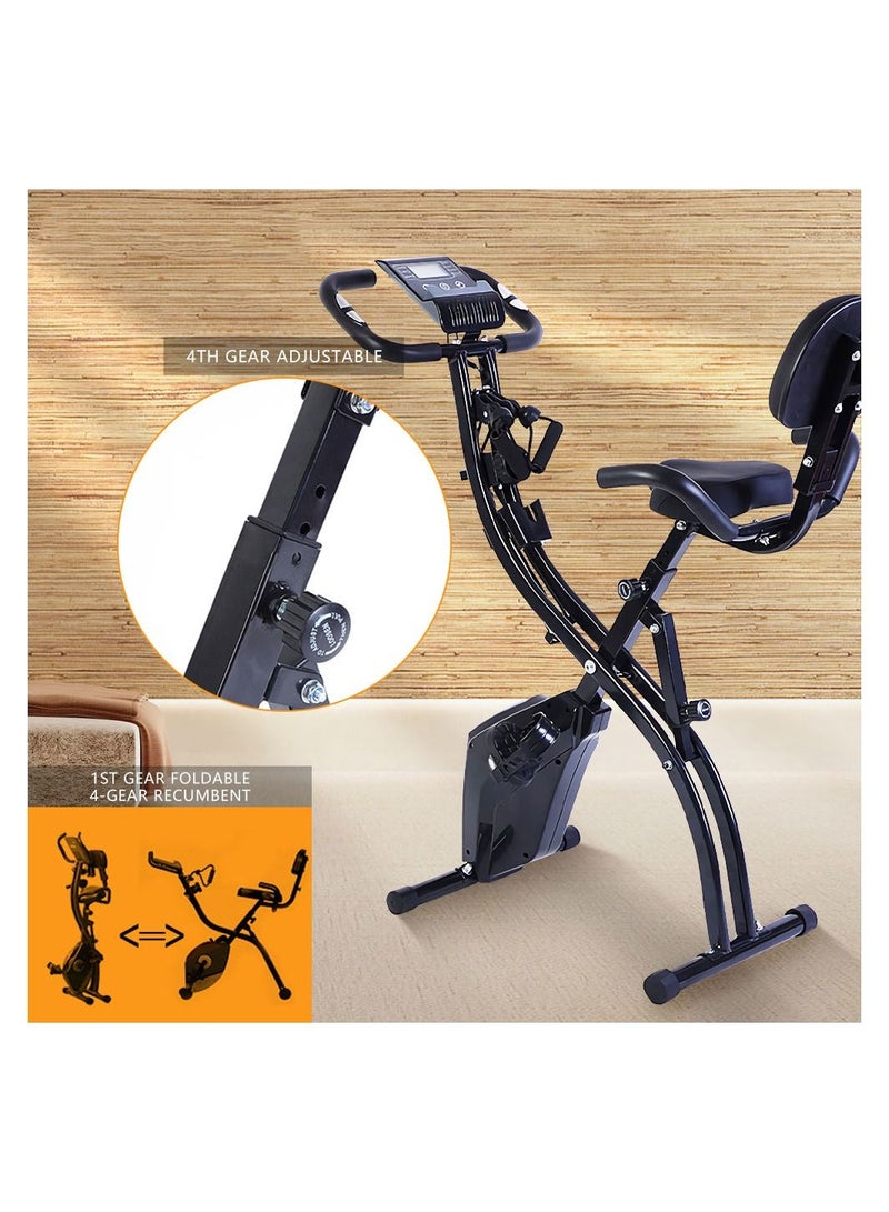 Stationary Spin Exercise Bike for Home Multifunction Foldable Indoor Workout Cycling Bike for Middle aged and Elderly