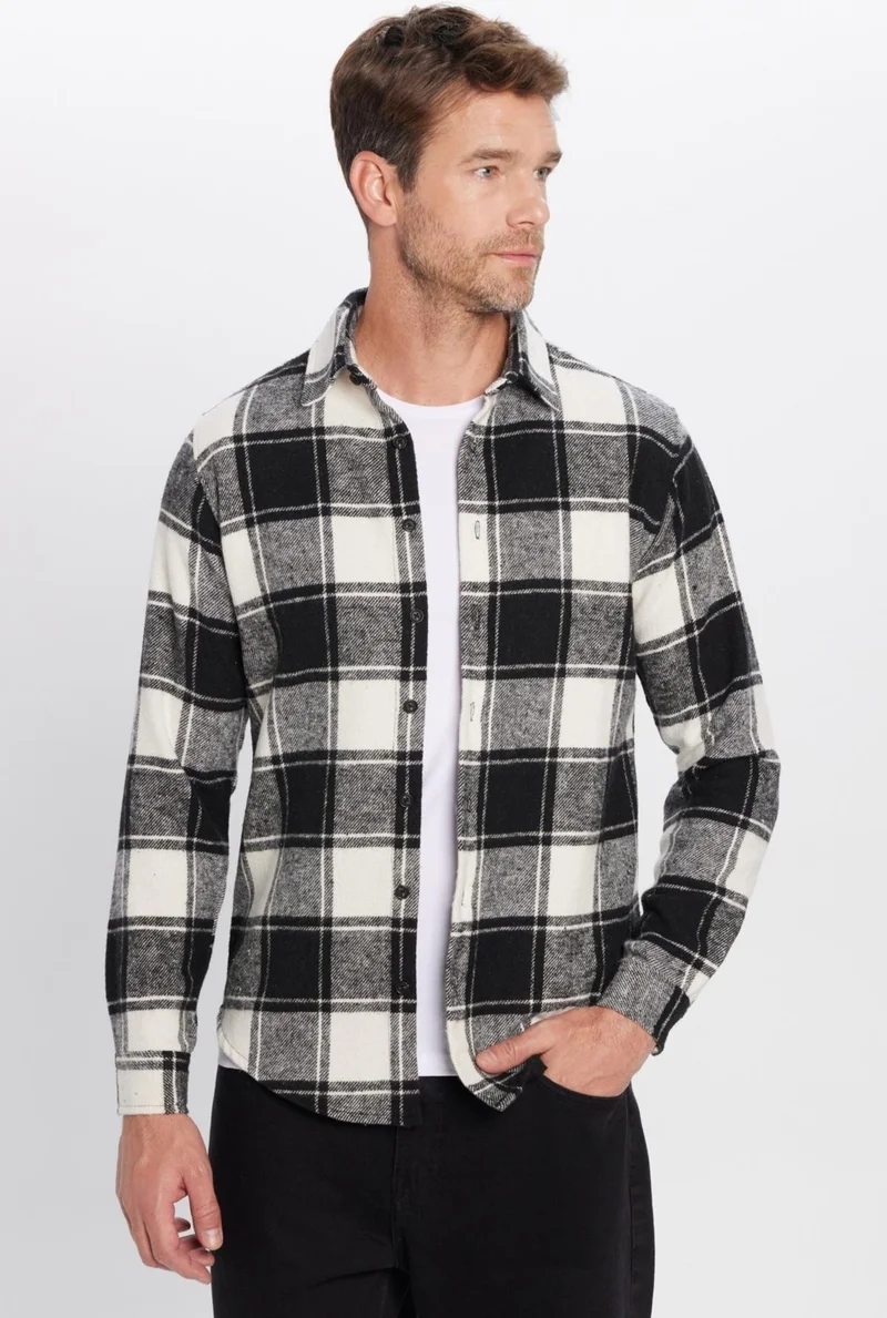 تودورس Men's Slim Fit Slim Fit Lumberjack Plaid Winter Shirt