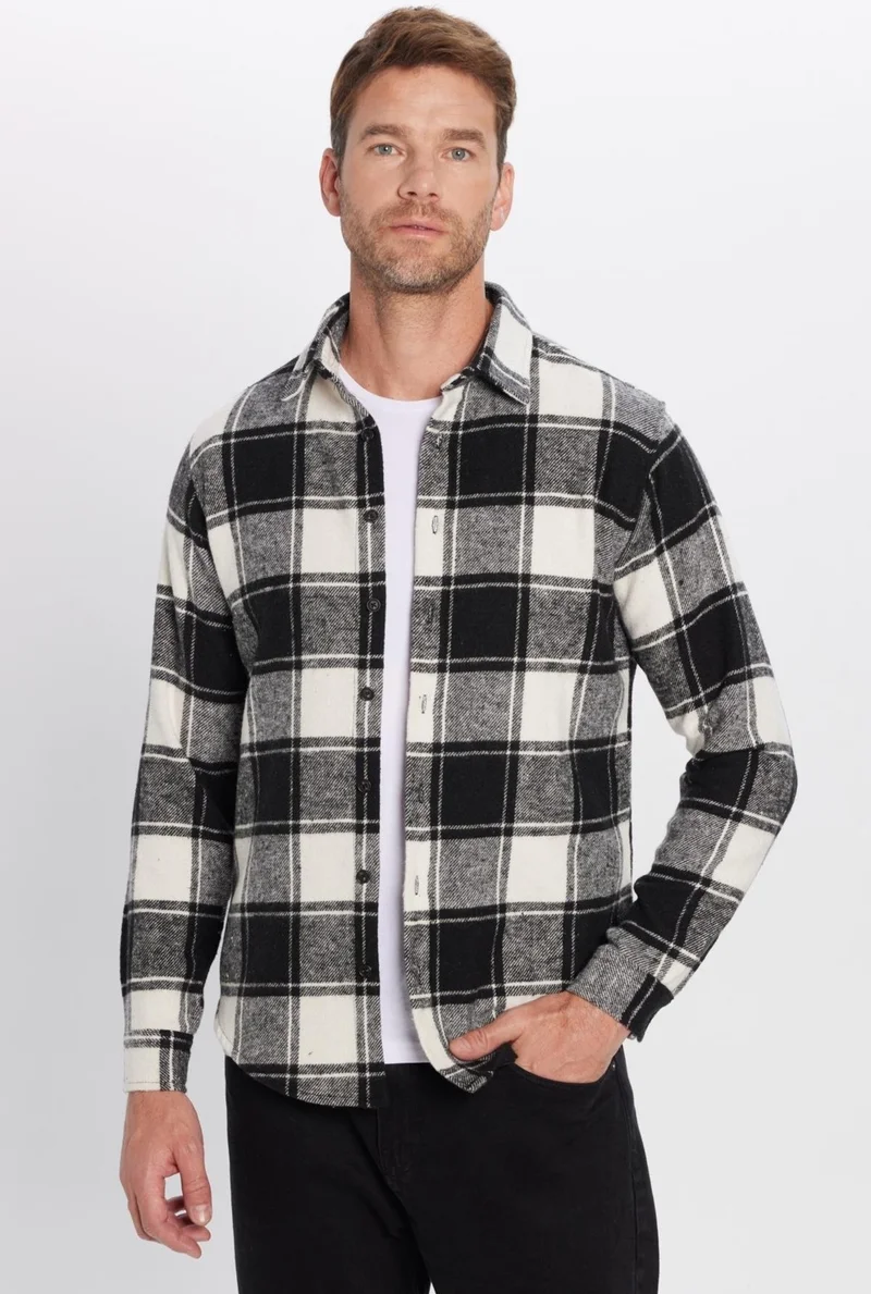 Tudors Men's Slim Fit Slim Fit Lumberjack Plaid Winter Shirt
