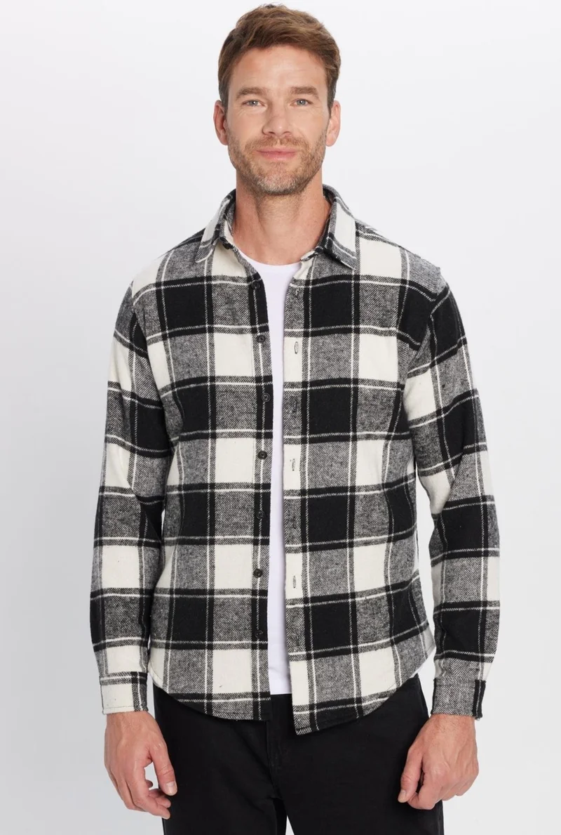 Tudors Men's Slim Fit Slim Fit Lumberjack Plaid Winter Shirt