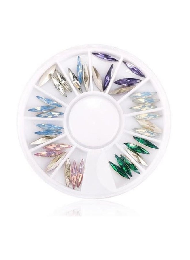 قطع لامعة من الكريستال بتصميم ثلاثي الأبعاد لتزيين الأظافر متعدد الألوان