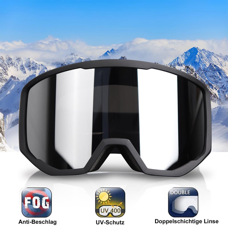 EXP VISION Ski/Snowboard Goggles for Men Women, OTG Snow Goggles Anti Fog UV Protection - Image 2