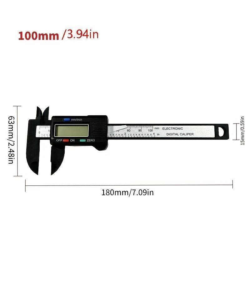 Digital Caliper 150mm Precise Measuring Tool Internal External Diameter Mm Inch - Image 4