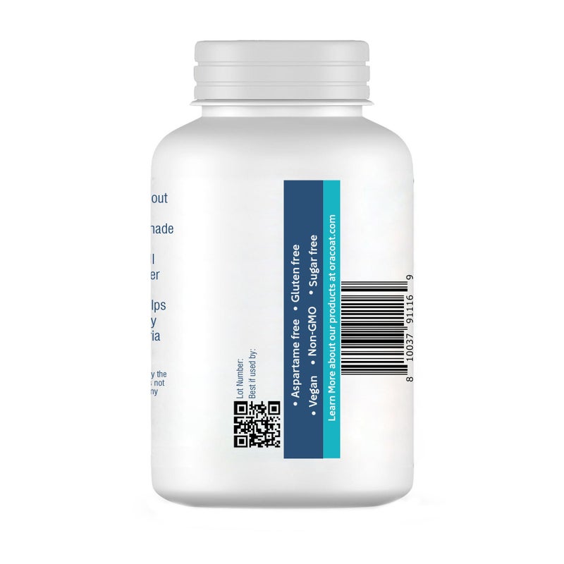 OraCoat XyliGum Dry Mouth Sugar Free Gum, 100 Piece Bottle, Peppermint Chewing Gum with Xylitol for Dry Mouth, Helps Stimulate Saliva, Breath Freshener, Supports Teeth & Gum Health - Image 3