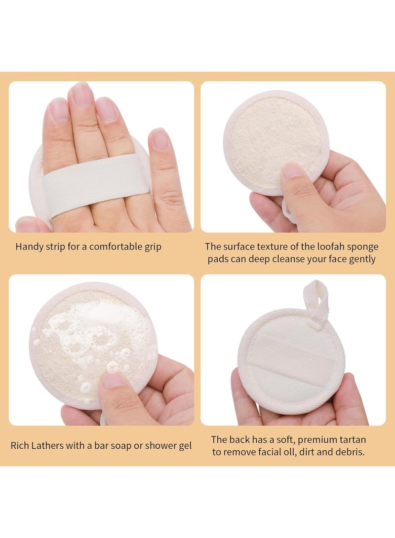 SOLARAE Face Scrubber, 4 Pcs Exfoliator face Brush, Mini Pads Exfoliate Loofah Scruber Bath Washing Brush, Suitable for cleansing, makeup removal, bathing - Image 3