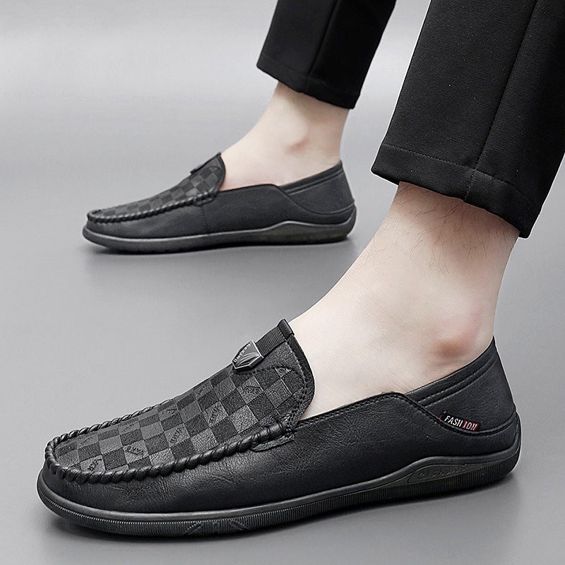 Driving Men'S Doug Shoes Pure Hand-Stitched Soft-Soled Men'S Leather Shoes Embossed Men'S Shoes Driving Shoes - Image 4