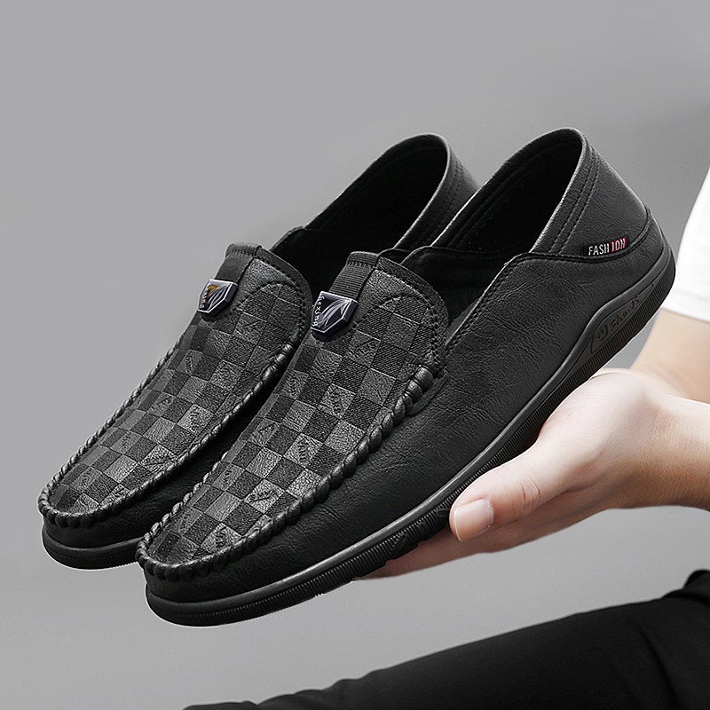 Driving Men'S Doug Shoes Pure Hand-Stitched Soft-Soled Men'S Leather Shoes Embossed Men'S Shoes Driving Shoes - Image 5