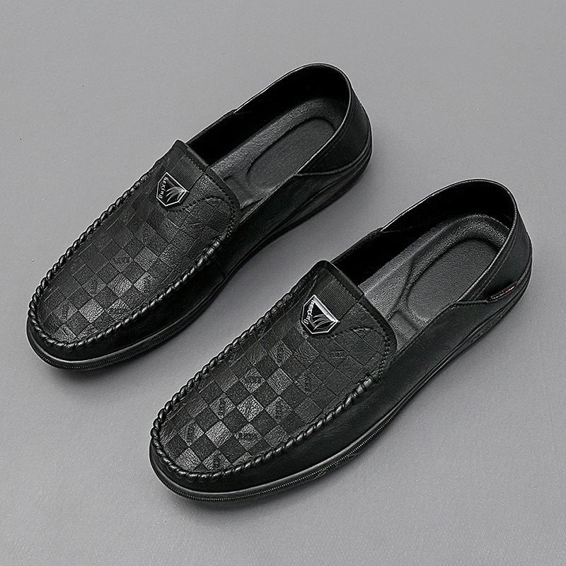 Driving Men'S Doug Shoes Pure Hand-Stitched Soft-Soled Men'S Leather Shoes Embossed Men'S Shoes Driving Shoes - Image 3