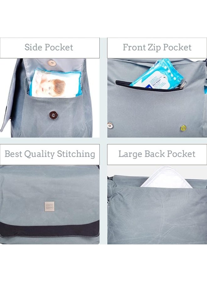 Mee Mee Nursing Diapers Bag|Adjustable Strap,Water&Stain Resistant BackPack|Spacious Bag With Multi Pockets for Keeping Milk Bottle With Diaper Changing Mat|All Baby Essentials In1 Bag (light grey) - Image 4
