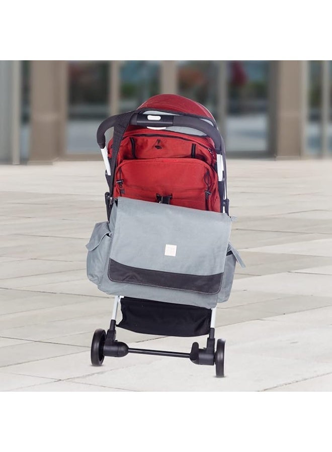 Mee Mee Nursing Diapers Bag|Adjustable Strap,Water&Stain Resistant BackPack|Spacious Bag With Multi Pockets for Keeping Milk Bottle With Diaper Changing Mat|All Baby Essentials In1 Bag (light grey) - Image 2