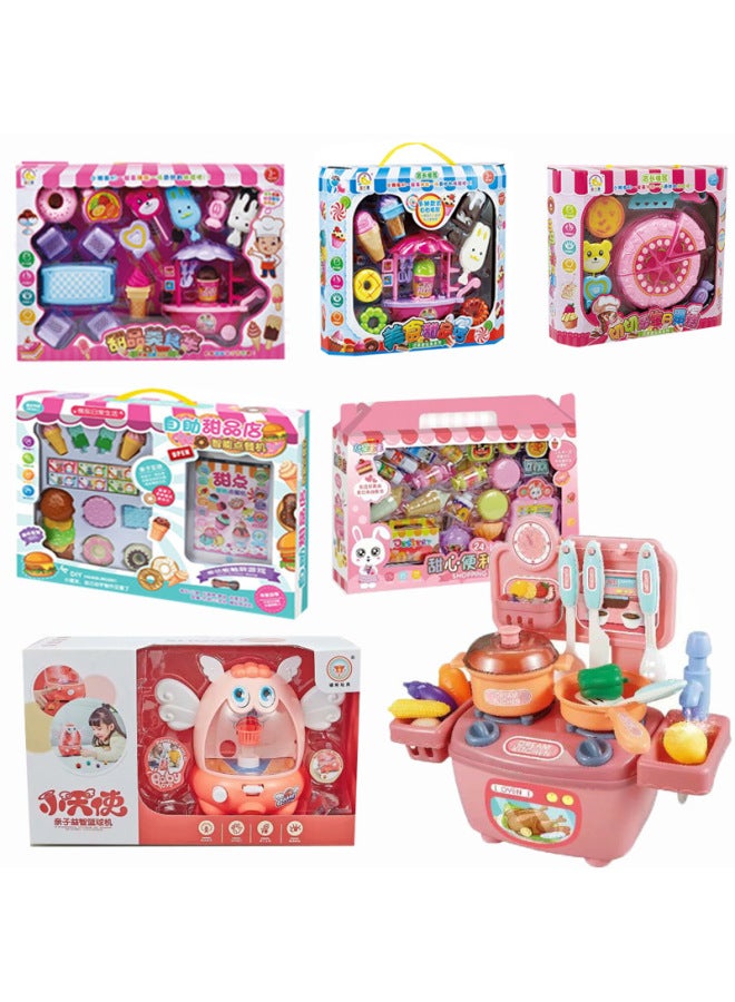 Girls Play House Toys Children's Castle Small Doctor Play Kitchen Play House Stall Night Market Toy Supply-Color:Face-changing Rubik's Cube Building Block - Image 3