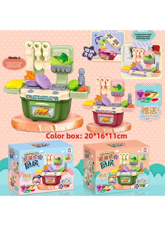 Girls Play House Toys Children's Castle Small Doctor Play Kitchen Play House Stall Night Market Toy Supply-Color:Face-changing Rubik's Cube Building Block - Image 4