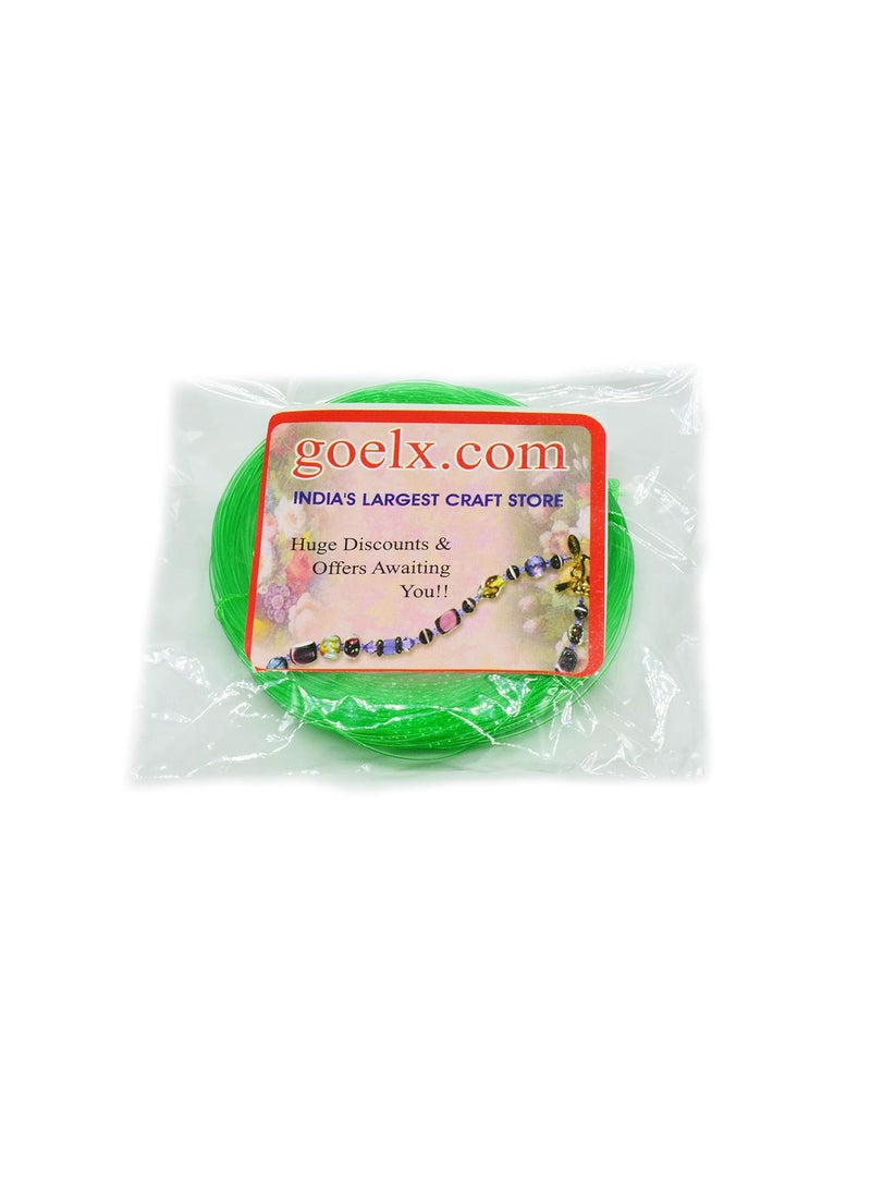 GOELX Goelx Nylon Thread Cord Superstrong for Beading, Jewelry Making, Fishing & All Craft Works. Green - 0.5 mm - Pack of 25 mtr/27 Yards  - Image 2