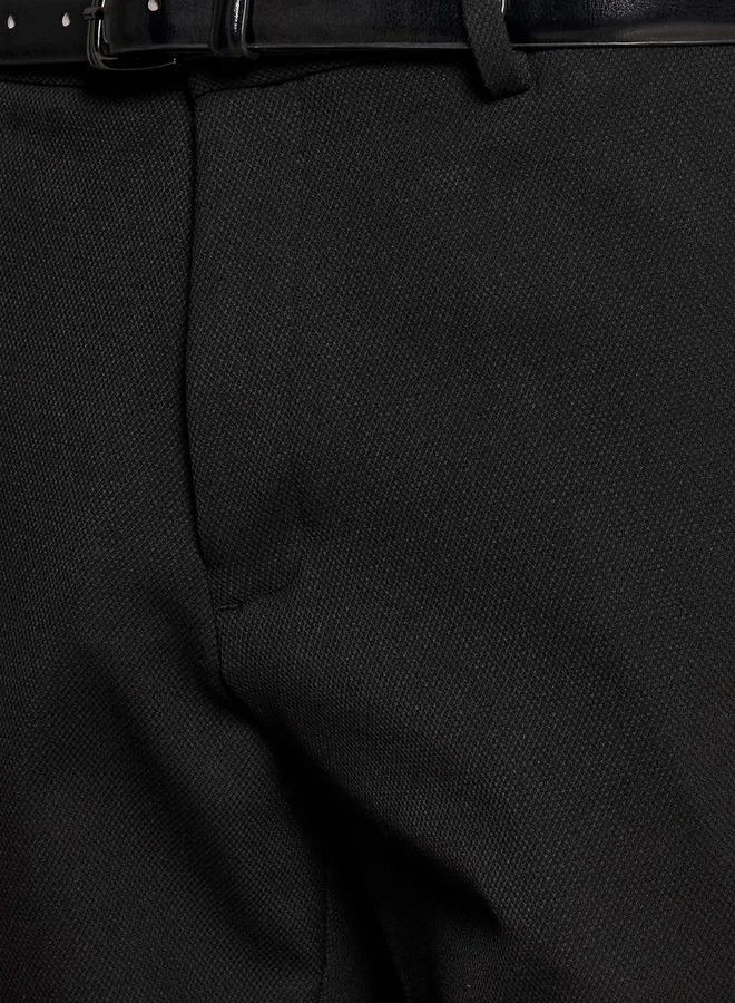 Splash FAV Men Slim Fit Belted Formal Trousers