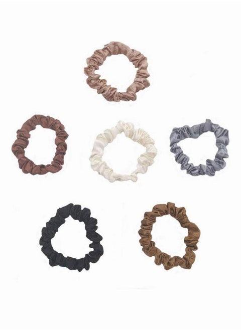 6 Pieces Hair Ties Band Set Women's Satin Hair Scrunchies Suitable for Women and Girls