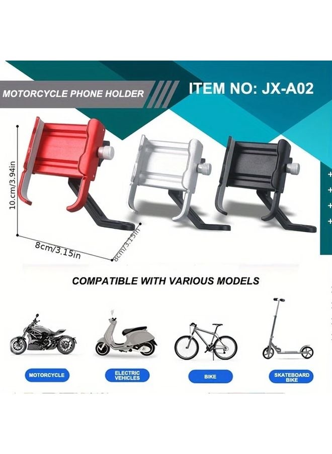 Red Motorcycle Phone Holder 360 Rotating Anti Shake Universal 4 0 6 7 Inch Adjustable Mount - Image 4