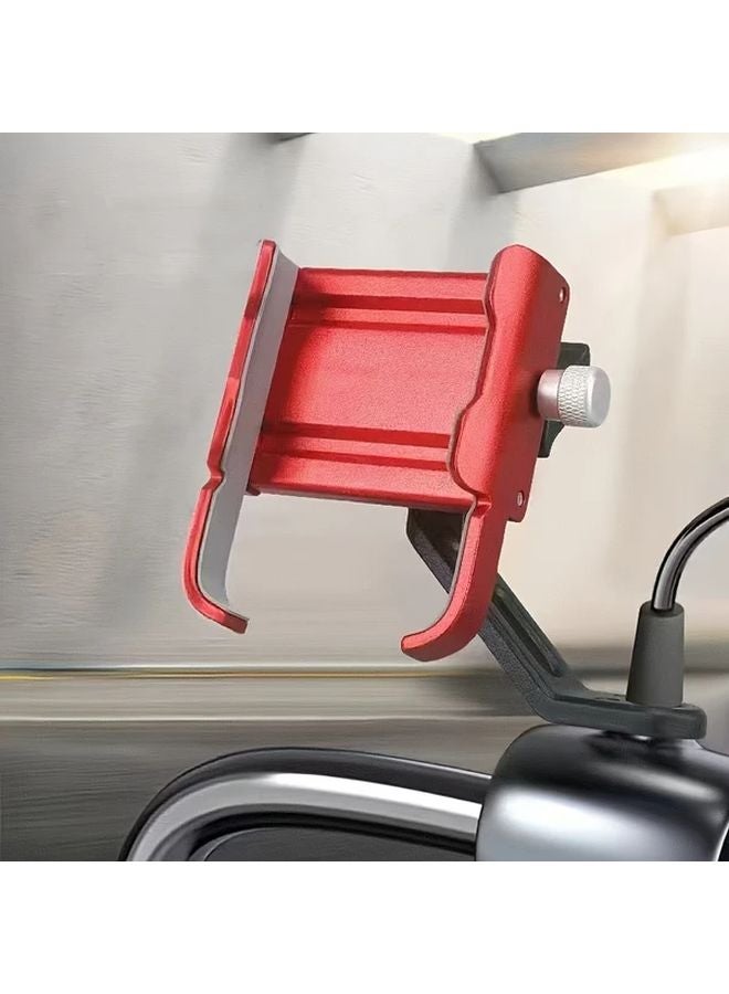 Red Motorcycle Phone Holder 360 Rotating Anti Shake Universal 4 0 6 7 Inch Adjustable Mount - Image 1
