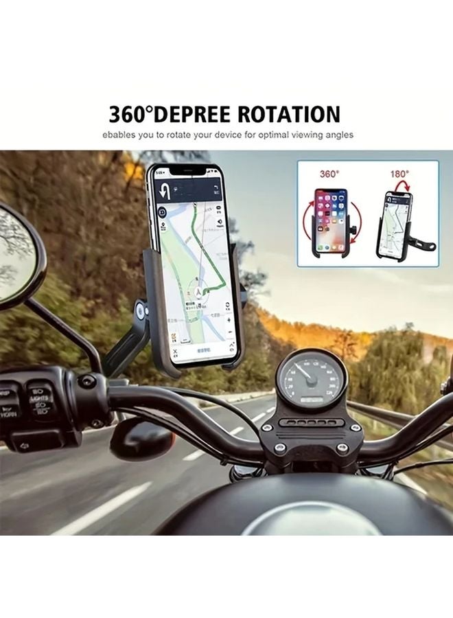 Red Motorcycle Phone Holder 360 Rotating Anti Shake Universal 4 0 6 7 Inch Adjustable Mount - Image 5