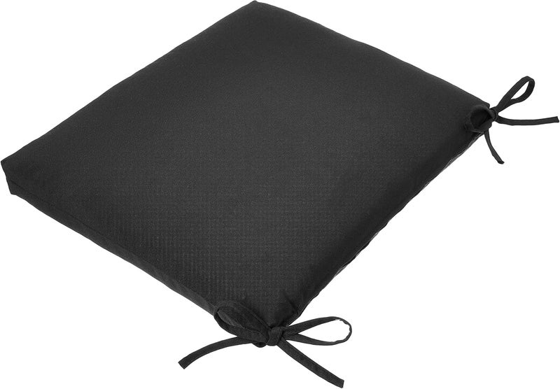 Pillow Perfect Fresco Solid Indoor/Outdoor Patio Seat Cushions, Black, 16" x 18.5", 2 Count - Image 2