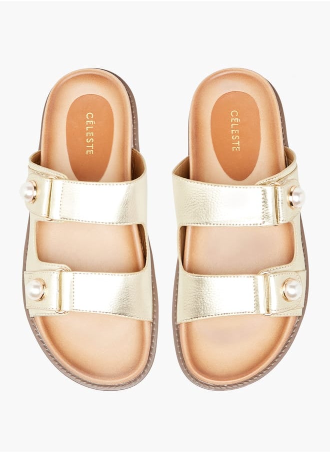 Celeste Womens Textured Slip-On Sandals  - Image 2
