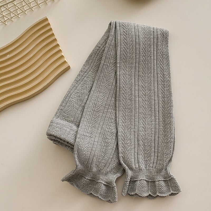 Girls' Leggings Thin Wheat Pattern Solid Color Children'S Leggings New Nine-Point Girls' Pants - Image 1