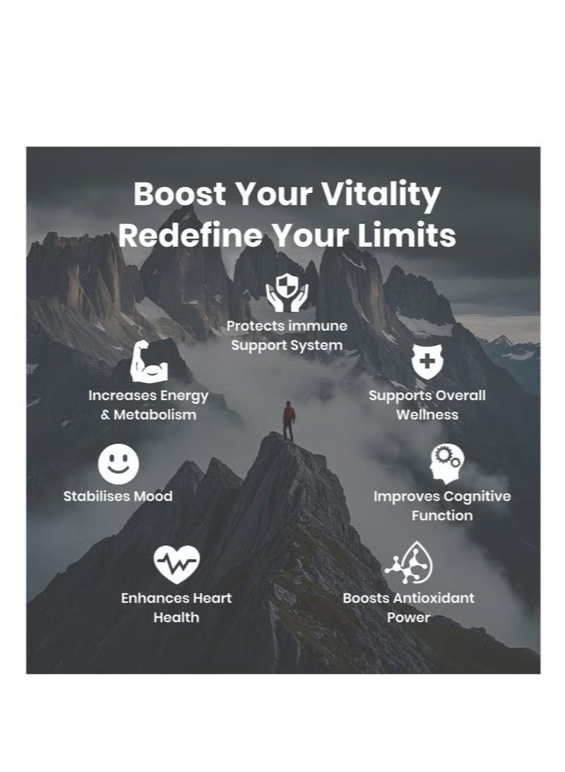 بست كبسولات الشيلاجيت الهيمالاينية (60 كبسولة) - مع حمض الفولفيك الطبيعي والأحماض الأمينية L، للجنسين، يعزز الطاقة ودعم المناعة، غير معدل وراثيًا، مصنوع في الولايات المتحدة الأمريكية، 300 ملغ لكل جرعة - Image 5