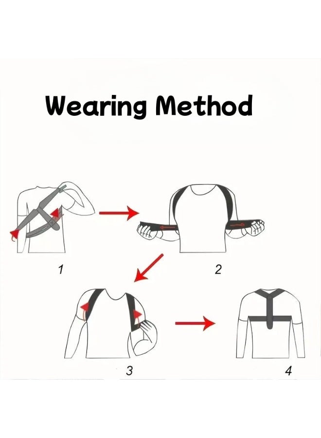 Adjustable Shoulder Support Brace, Posture Corrector, Neck Pain Relief - One Size - For Men And Women - Image 3