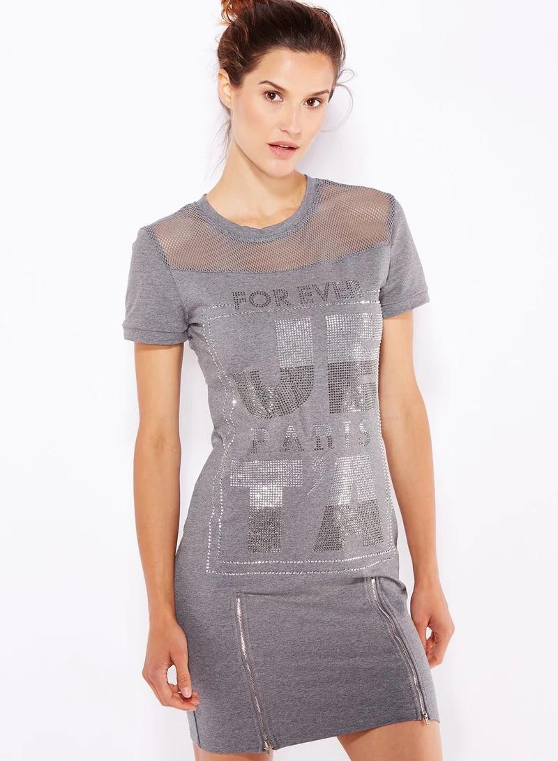 Ginger Embellished Slogan Dress