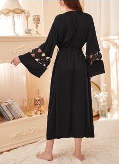 femmine World Long black satin robe  - Image 4