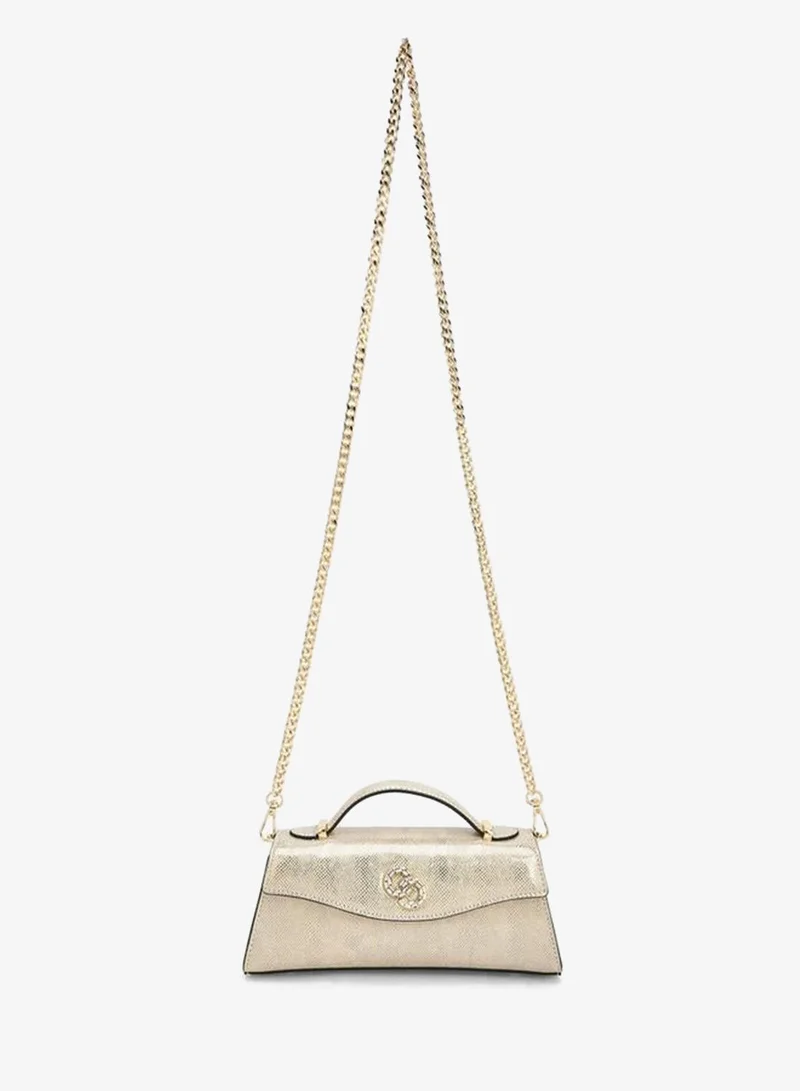 سيليست Metallic Textured Satchel Bag With Chain Strap Ramadan Collections