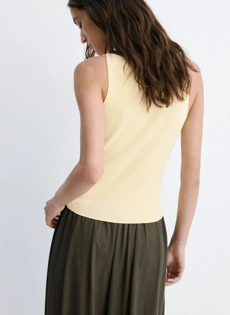 مانجو Fine-Knit Boatneck Top