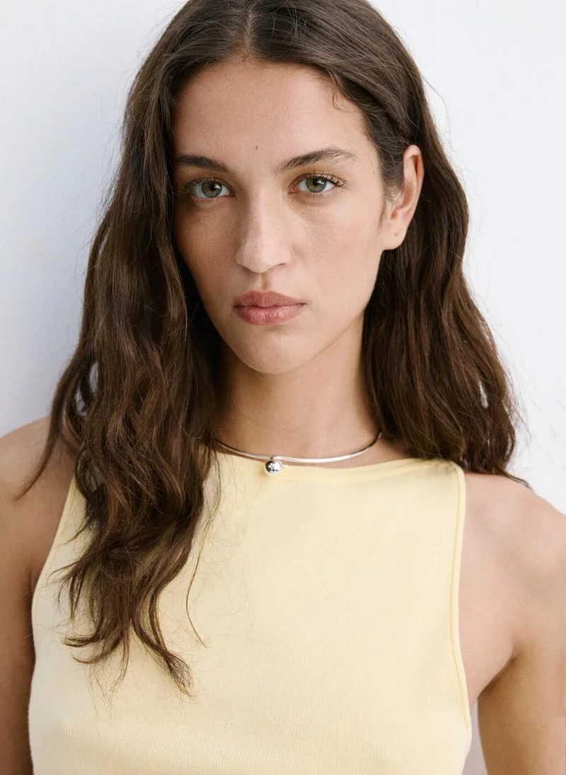 Mango 10-VAINILLA Fine-Knit Boatneck Top for Women | Best Price UAE