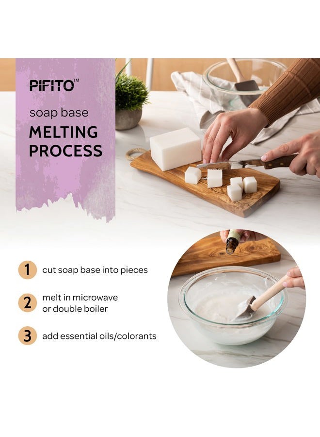 Pifito قاعدة صابون كاكاو زبدة ذوبان وصب (2 رطل) │ قاعدة صابون جليسرين طبيعية 100% فاخرة │ مستلزمات صناعة الصابون الفاخرة - Image 5