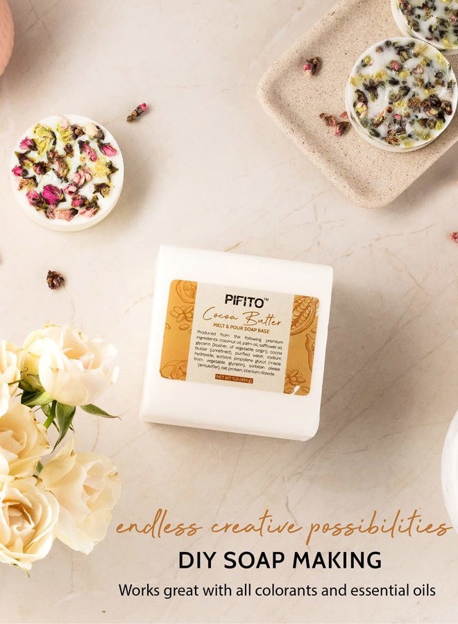 Pifito قاعدة صابون كاكاو زبدة ذوبان وصب (2 رطل) │ قاعدة صابون جليسرين طبيعية 100% فاخرة │ مستلزمات صناعة الصابون الفاخرة - Image 3