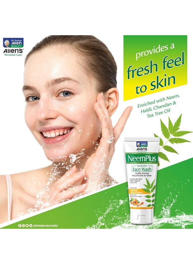 Allen's NeemPlus Ayurvedic Face Wash (100ml X 2) - helps gently cleanse dirt, pollution and impurities from the skin. It may help manage acne and pimples. - Image 5
