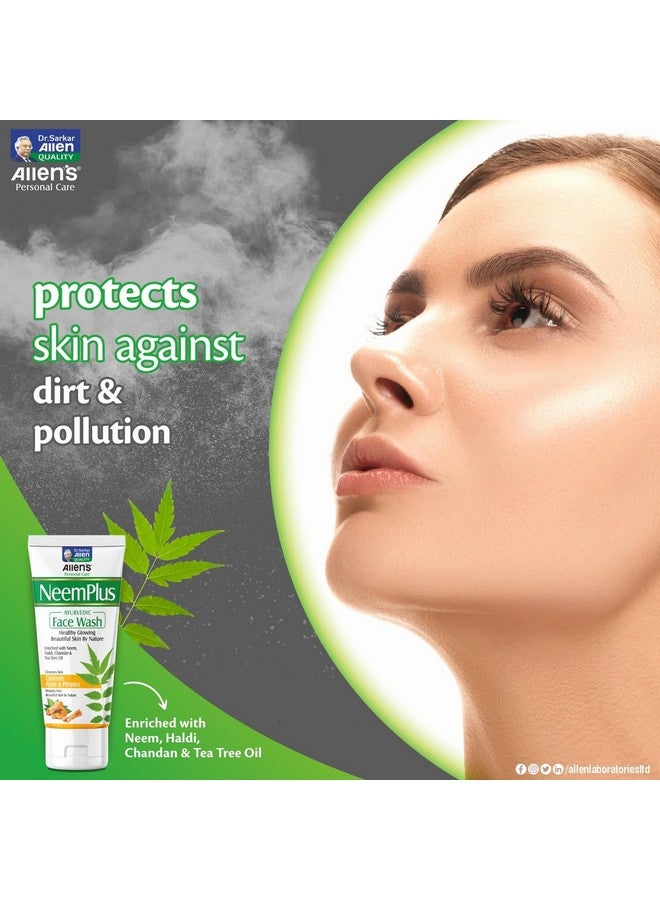 Allen's NeemPlus Ayurvedic Face Wash (100ml X 2) - helps gently cleanse dirt, pollution and impurities from the skin. It may help manage acne and pimples. - Image 4