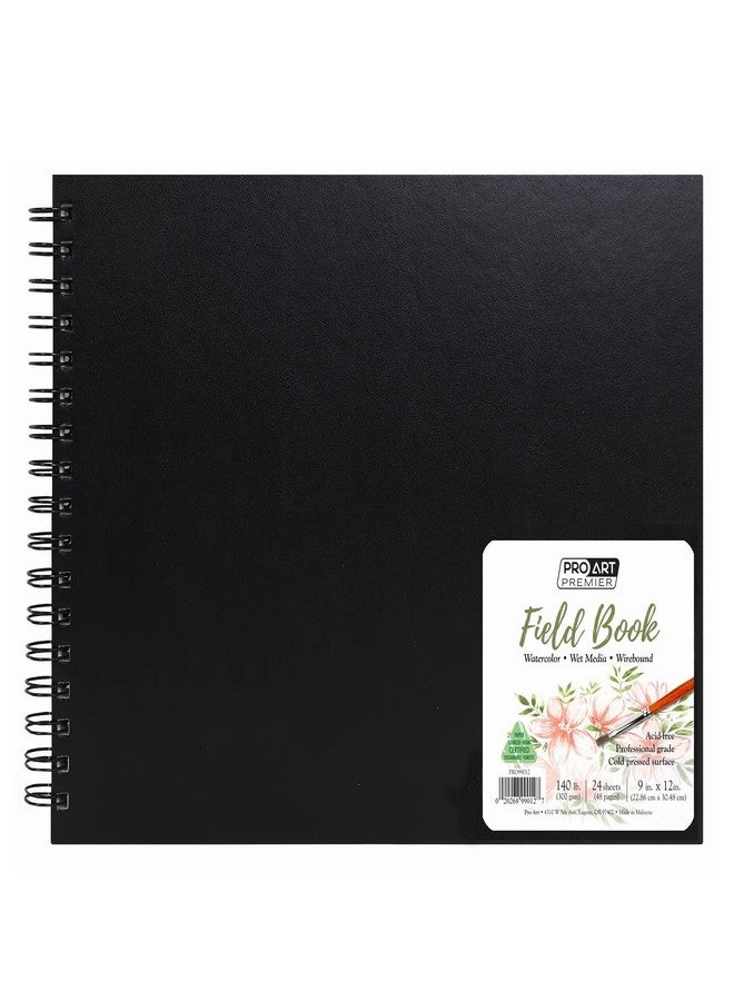 Pro Art Prem Watercolor Field Book 9"x12", 24 Sheets, 140#, Watercolor Paper, Sketchbook, Water Color Paper, Paper Pad, Journal, Book, Paint Painting Paper - Image 1