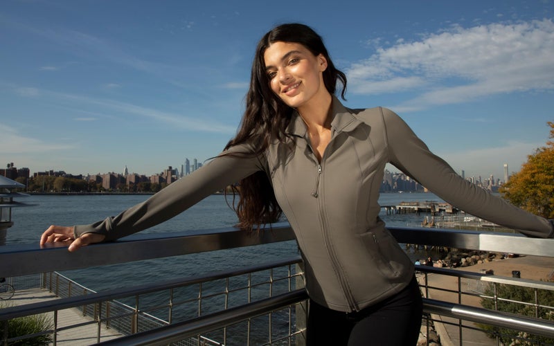 90 Degree By Reflex Womenâ€™s Lightweight, Full Zip Running Track Jacket - Black - Small - Image 5