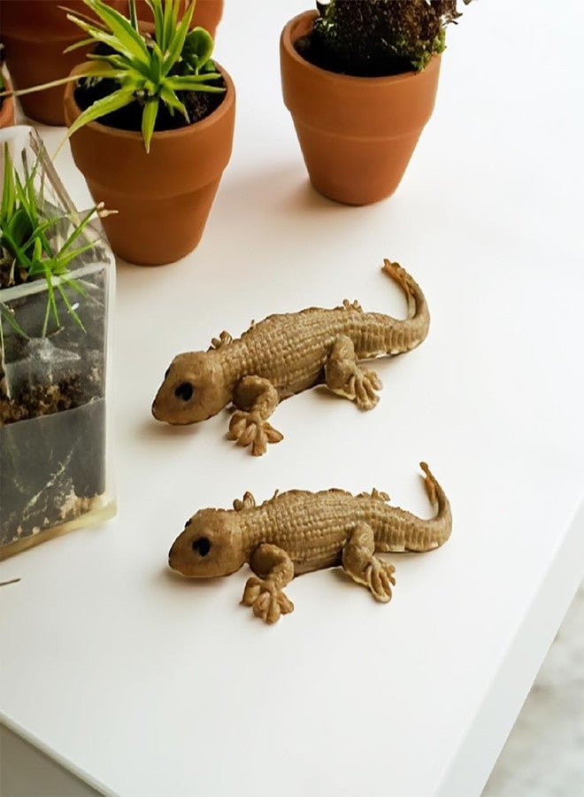GIRLYZ Attire Brown Lizard Chipkali Toys House Gecko Rubber Practical Jokes and Prank Trick Toys Real Looking Lizard (Pack of (12) - Image 2