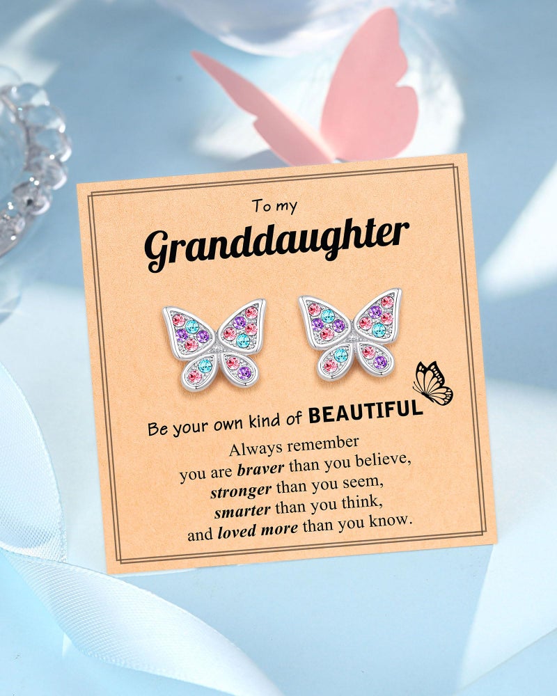 UPROMI Hypoallergenic Silver Butterfly Earrings for Girls 8 12 10 9 11 Year Old Birthday Christmas Graduation Gifts Easter Basket Stuffers for Tween Girl Trendy Stuff Jewelry Granddaughter Gifts from Grandma - Image 5